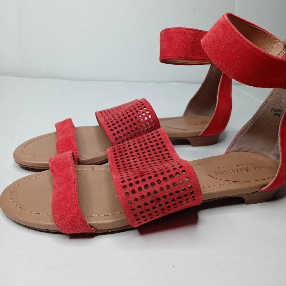 Isaac Mizrahi red ankle strap sandals size 8